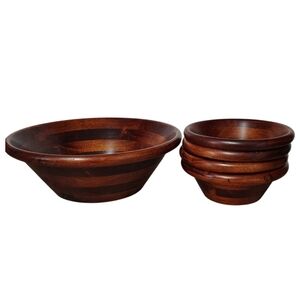 Kamenstein Vintage Wooden Salad Bowl Set